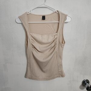 Shein Beige Square Neck Tank Top